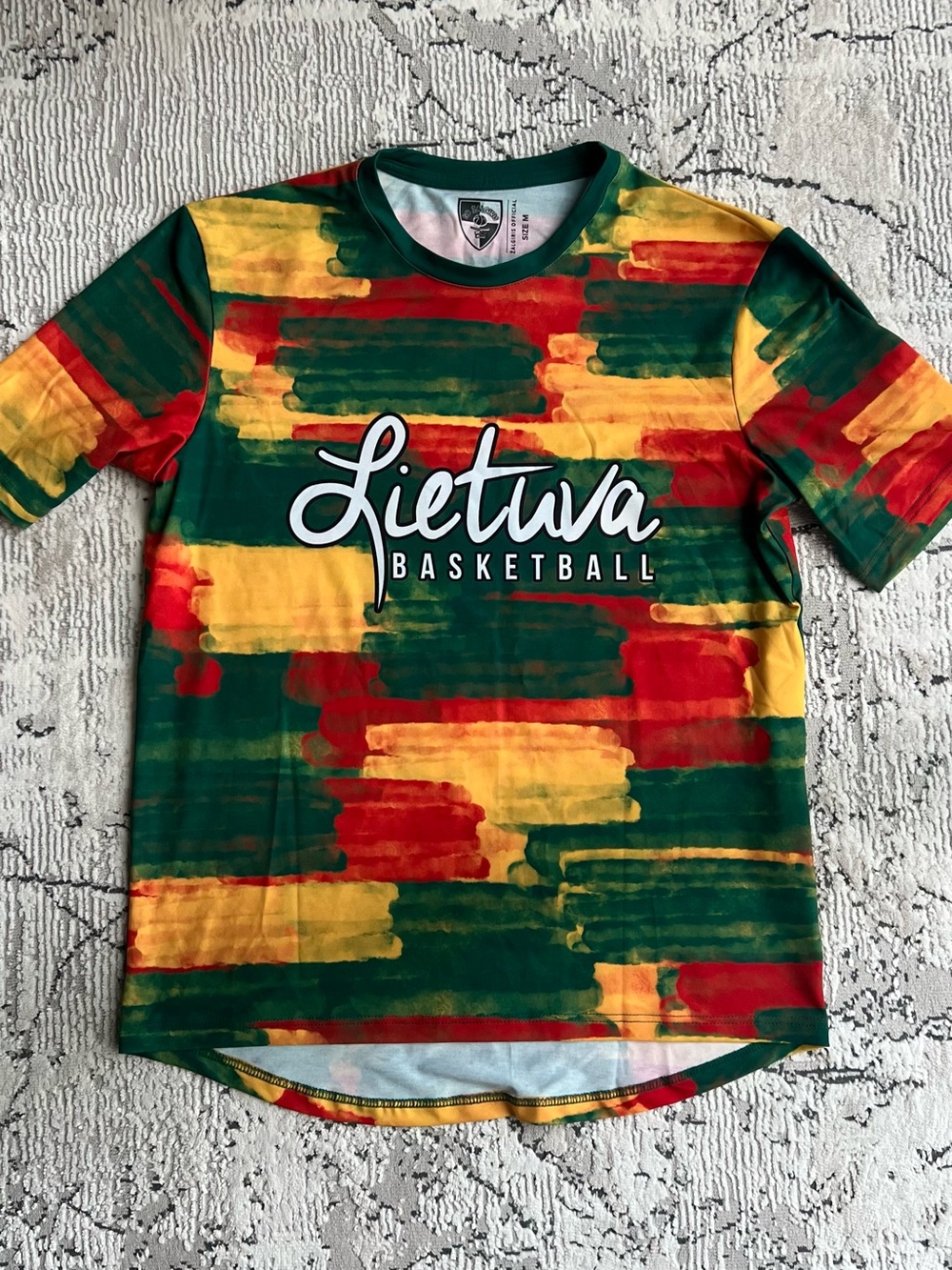 Lietuva Basketball Youth Tee - Green/Yellow/Red